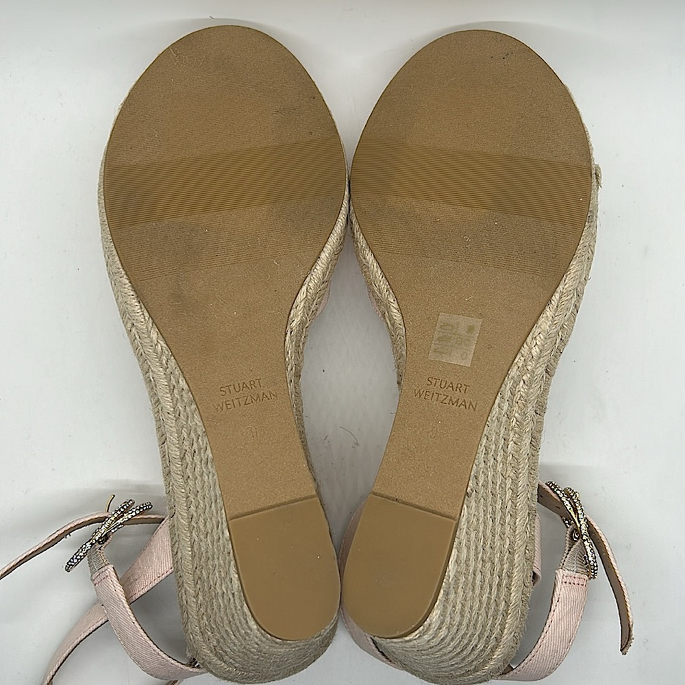 Stuart Weitzman Light Pink Ankle Strap Wedge Heel Sandals Shoes **Sz 39.5/US 9** - Picture 8 of 11